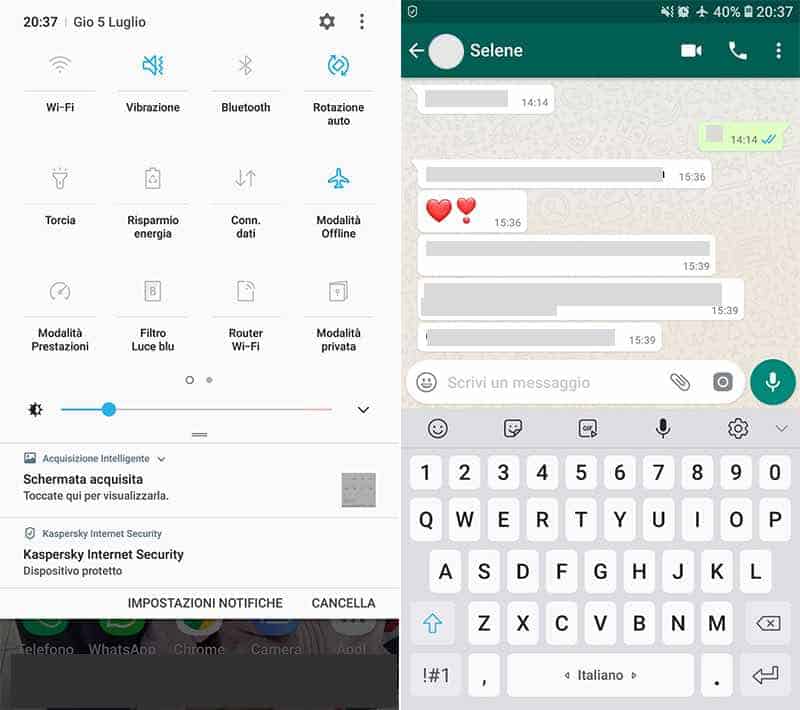 Staccare la connessione internet per leggere i messaggi Whatsapp