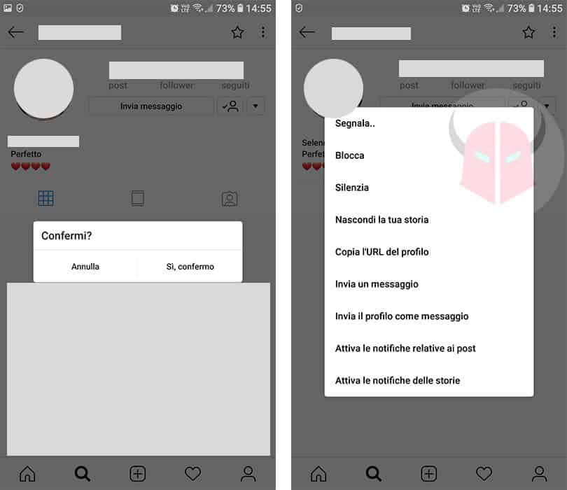 come mettere profilo privato Instagram blocco