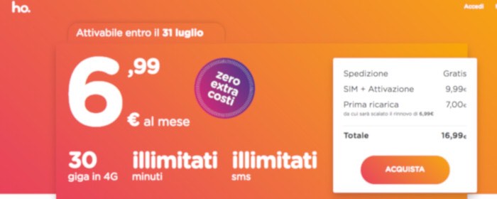 come passare a Ho Mobile di Vodafone registrazione e acquisto SIM