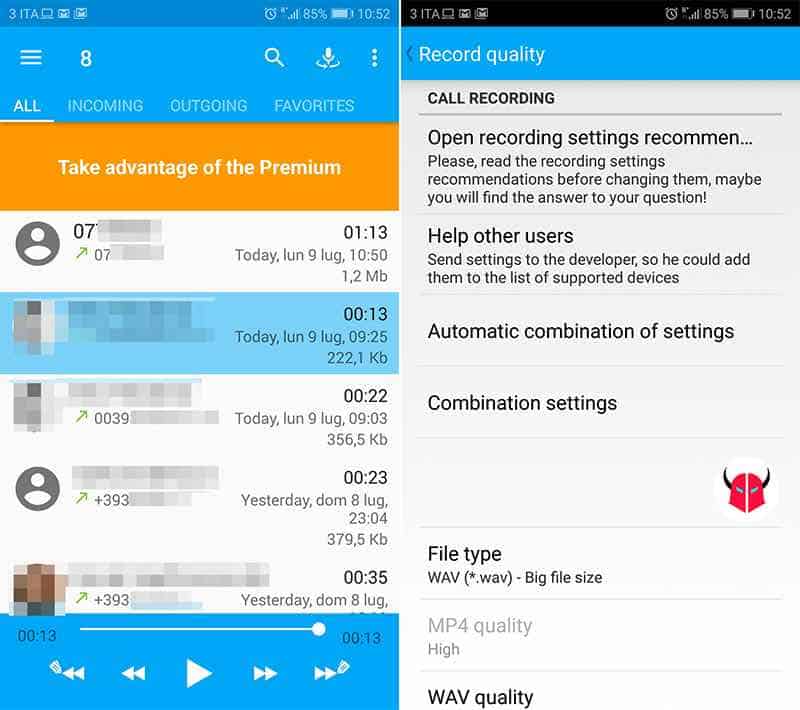 come registrare una telefonata con Android CallRec Free