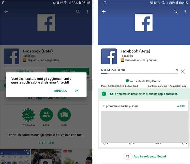 come ripristinare Facebook in italiano dopo un bug