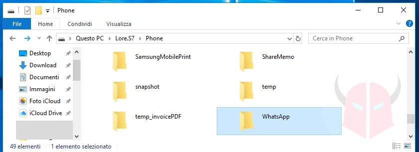 come salvare WhatsApp su scheda SD cartella WhatsApp su PC