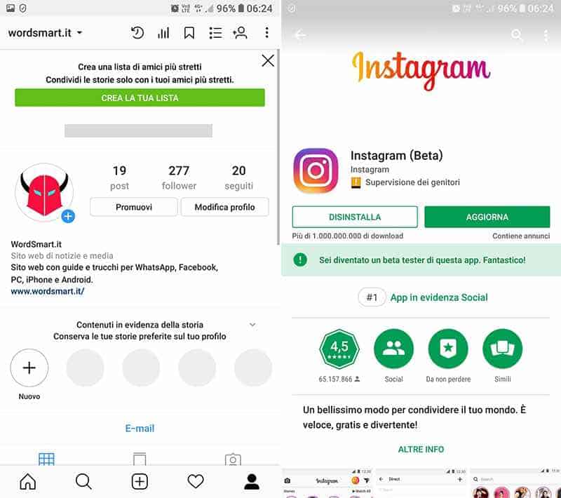 contenuti in evidenza Instagram spariti aggiornamento app