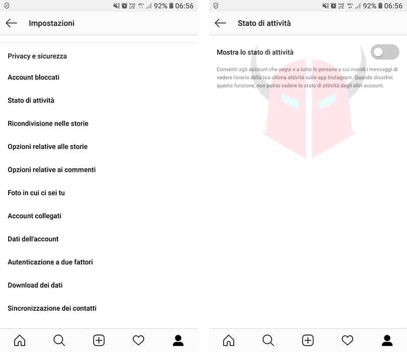 cosa significa pallino verde Instagram disattivazione stato attività