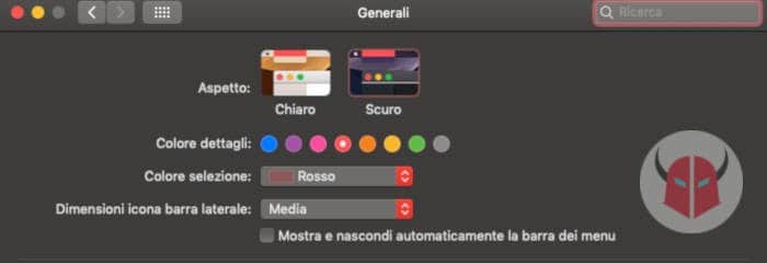 come attivare Modalità Scura su macOS Mojave aspetto scuro