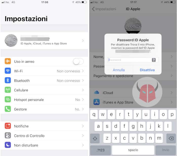 come cambiare email su iPhone account iCloud