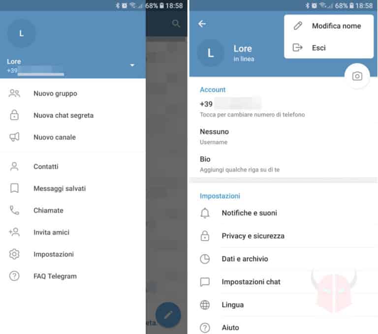 Come eliminare account Telegram WordSmart.it
