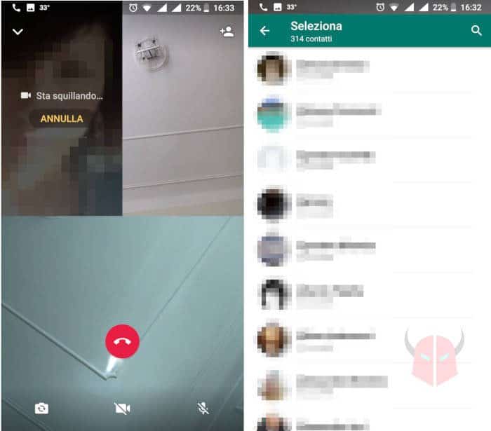 comandi per videochiamata di gruppo WhatsApp