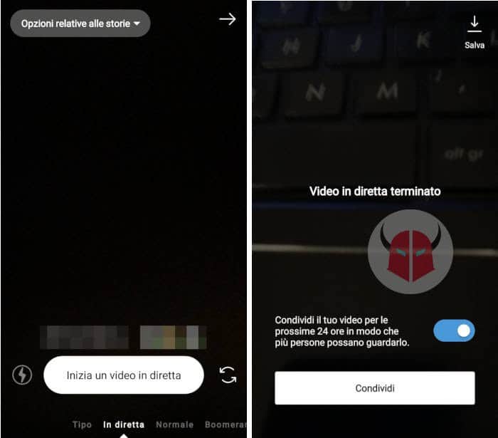 come salvare le dirette Instagram live proprie