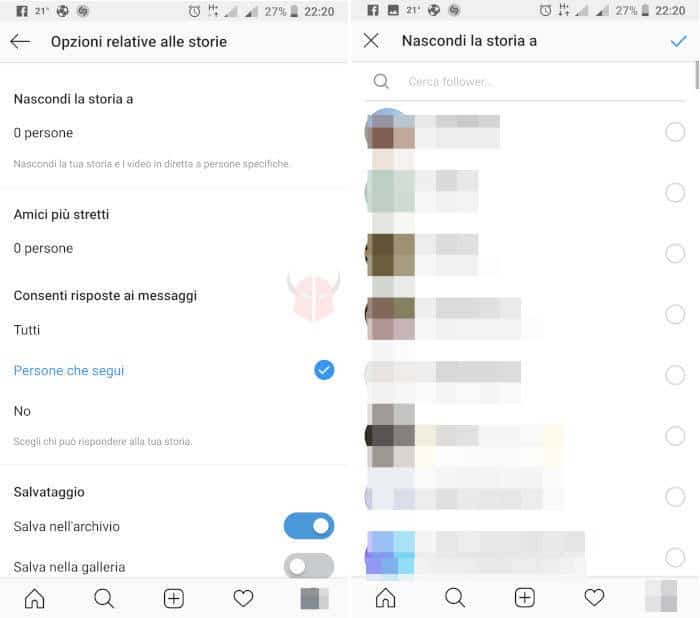 come non farsi spiare su Instagram nascondere Storie