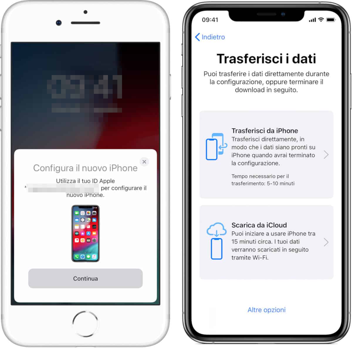 come trasferire dati da iPhone a iPhone funzione Inizia subito