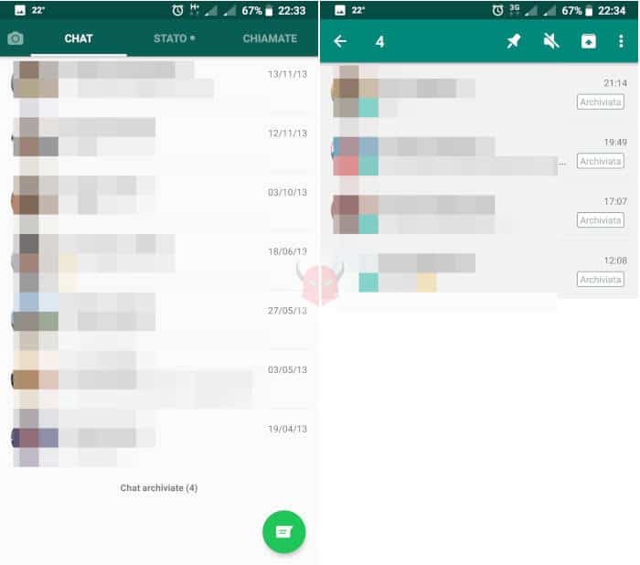 se archivio una chat WhatsApp mi arrivano i messaggi ripristino