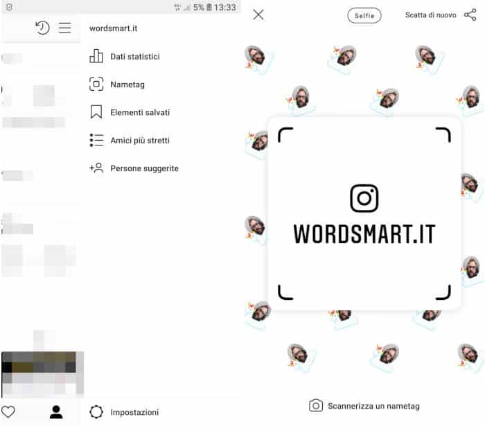 come usare Nametag Instagram attivazione