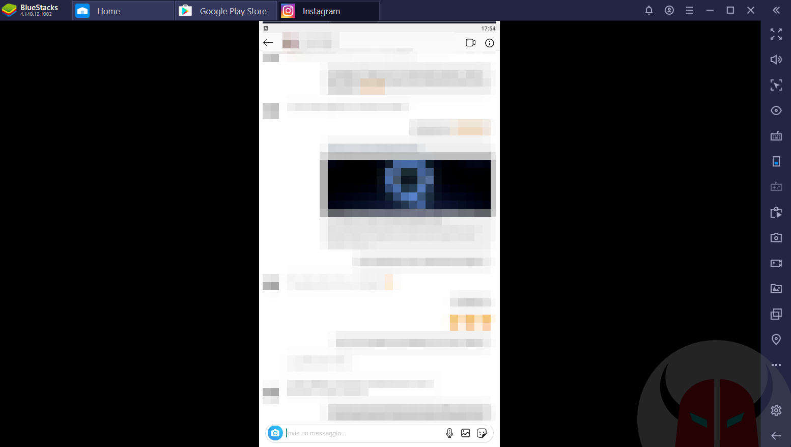 come vedere i Direct Instagram dal computer chat BlueStacks