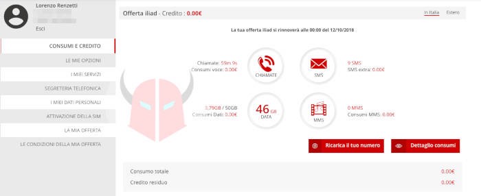 come vedere quanti giga ho Iliad dettaglio offerta