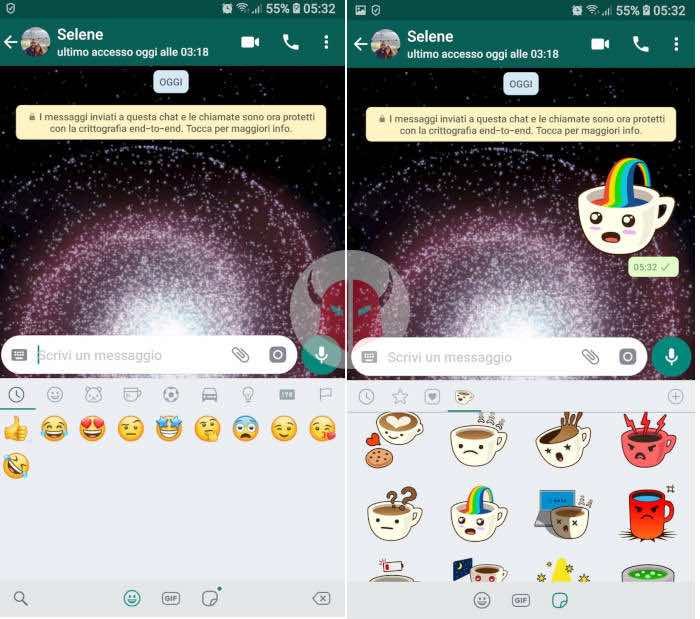 come inviare sticker WhatsApp pulsante adesivi