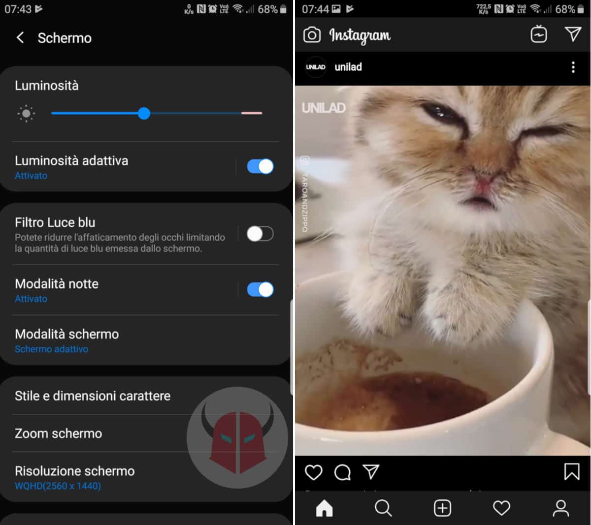 come avere Instagram nero Dark Mode Android