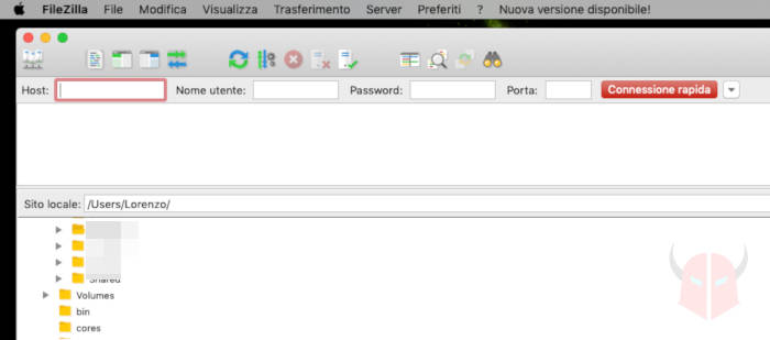 come creare server FTP Mac programmi client FTP FileZilla