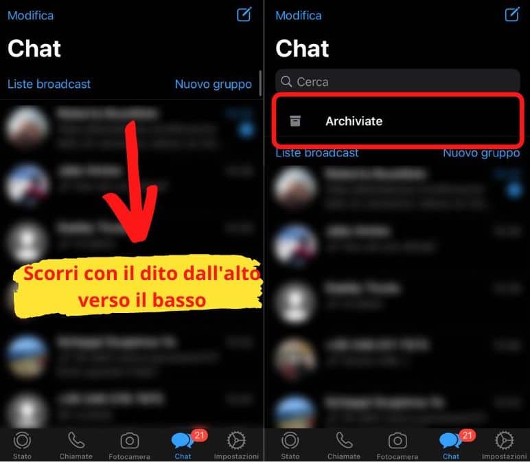 Guardare l'archivio WhatsApp