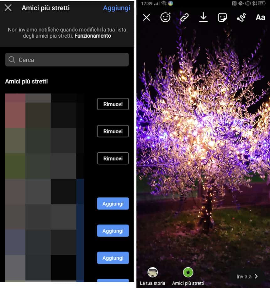 come vedere chi condivide le storie di Instagram lista amici più stretti