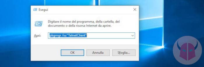 come attivare Telnet su Windows 10 Esegui