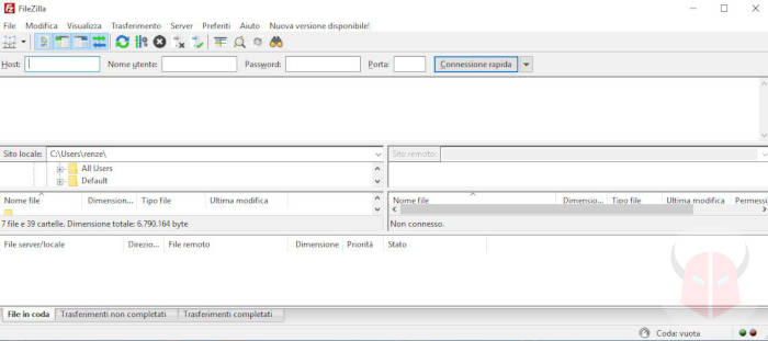 come creare server FTP Windows 10 FileZilla