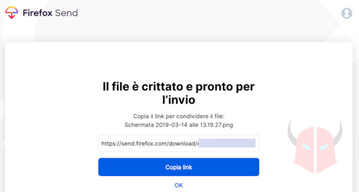 come funzione Firefox Send invio file