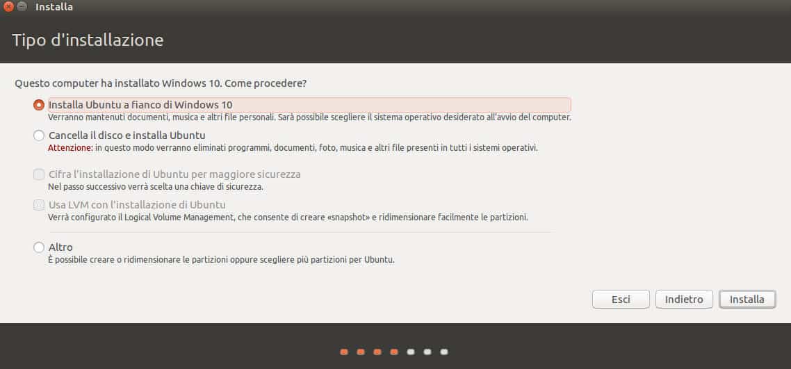 come installare Ubuntu in dual boot