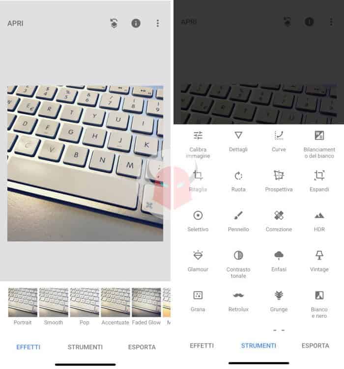 app per invecchiare foto Snapseed
