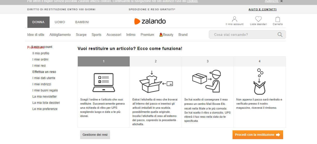 Zalando rimborso non ricevuto