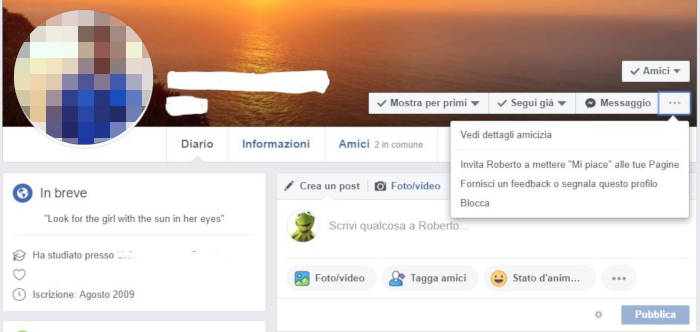 come bloccare Facebook a una persona utente PC