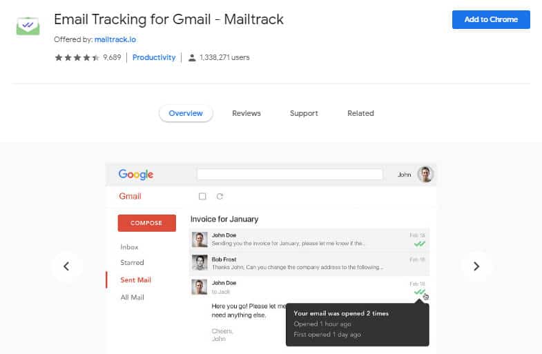 come vedere se un'email è stata letta Email Tracking for Gmail