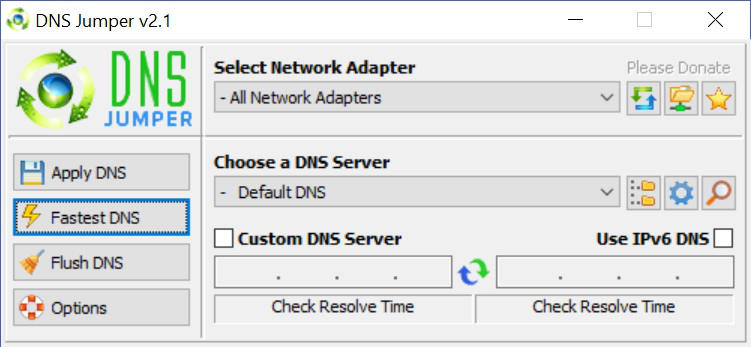 programmi per velocizzare internet DNS Jumper