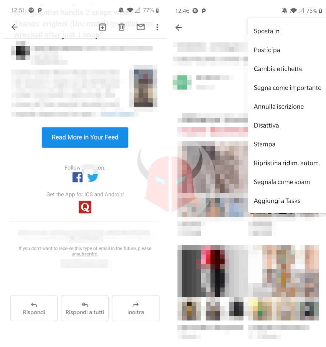 come bloccare le email indesiderate Gmail per Android