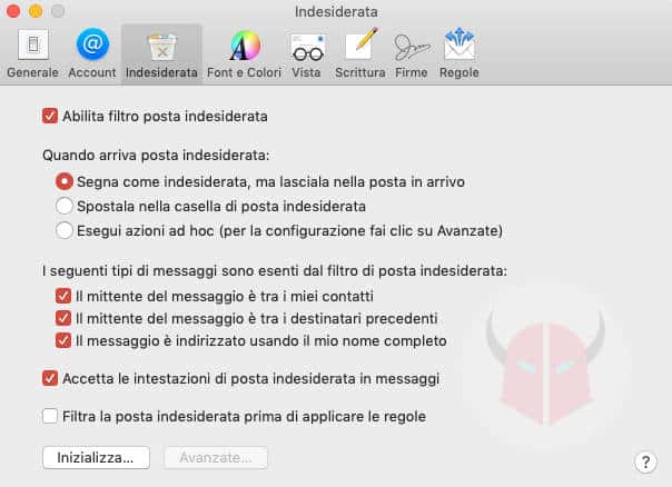 come bloccare le email indesiderate Mail per macOS