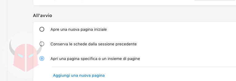 come cambiare pagina iniziale Opera