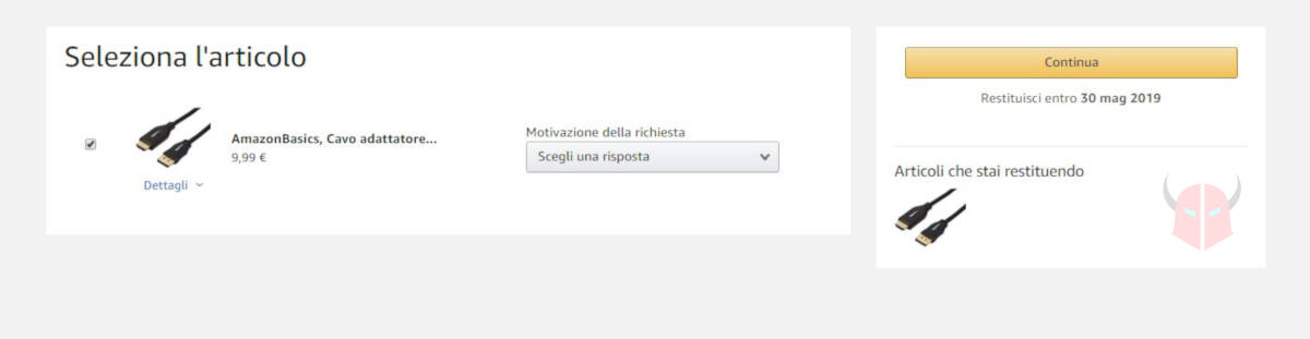 come contattare Amazon Italia restituzione oggetto