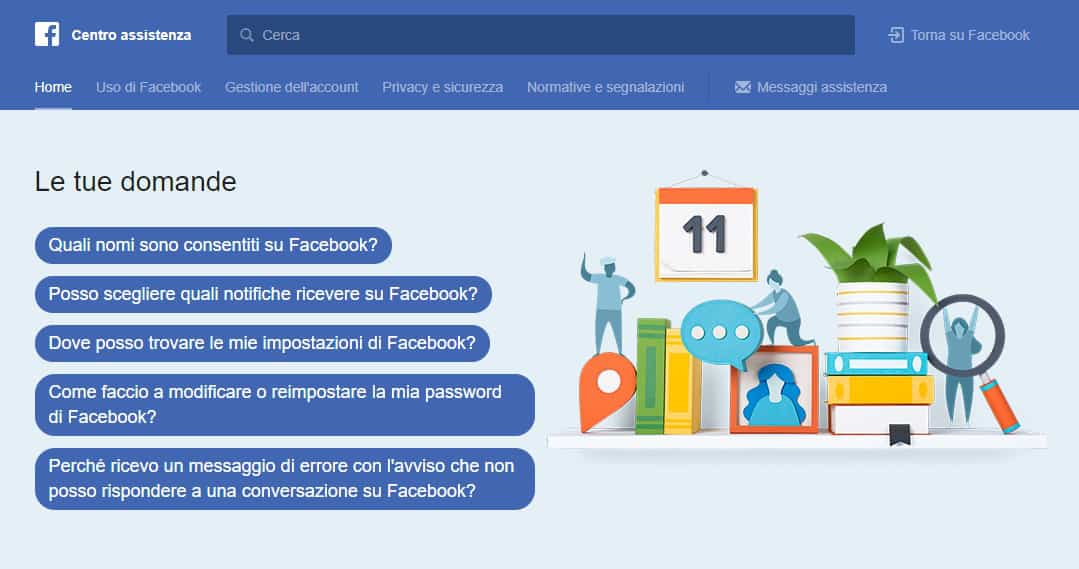 come contattare Facebook centro assistenza