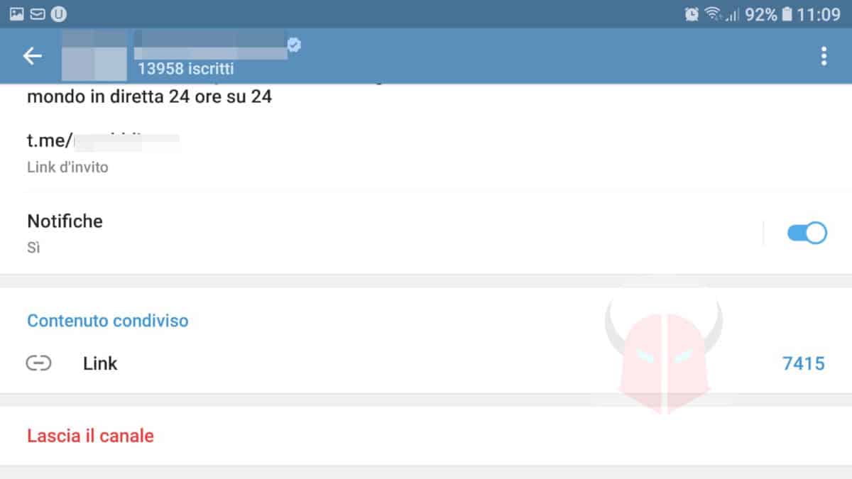 come entrare in un canale Telegram uscita
