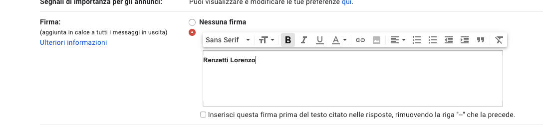 come inserire firma email Gmail