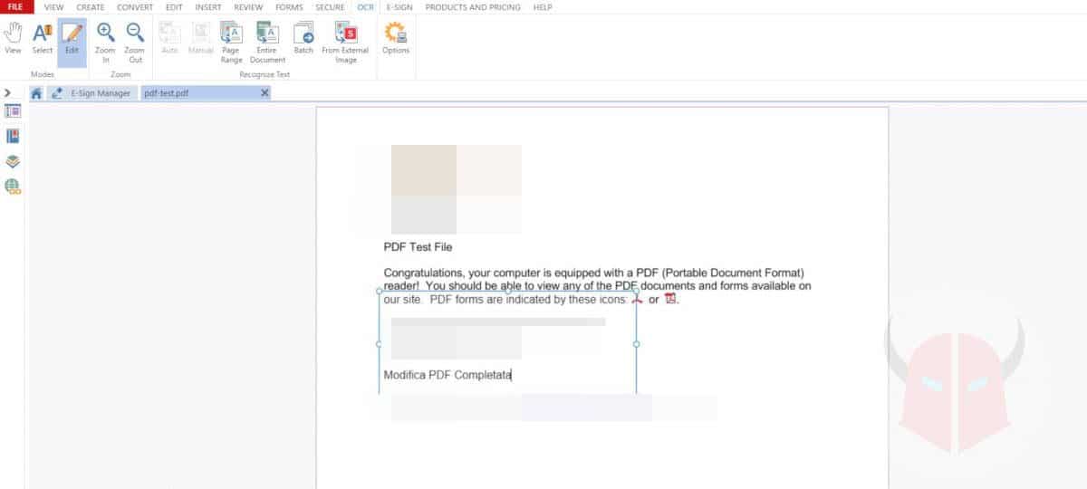 come modificare un file PDF Soda PDF OCR editor