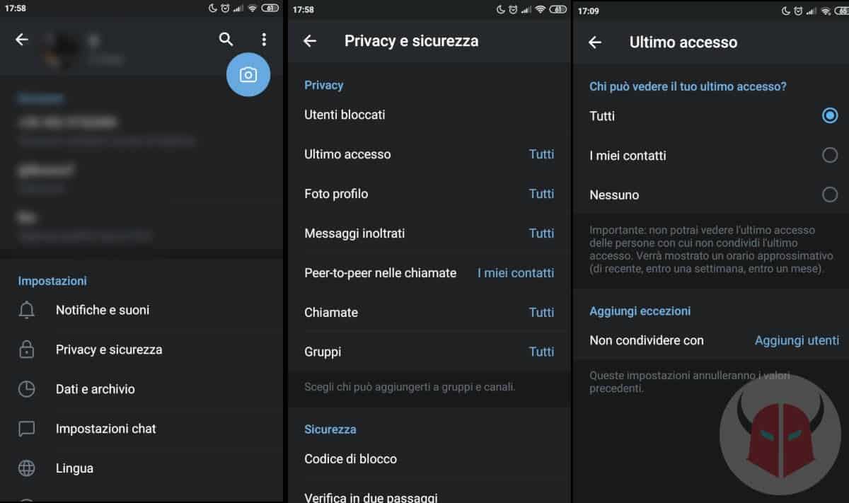 come non farsi vedere su Telegram ultimo accesso