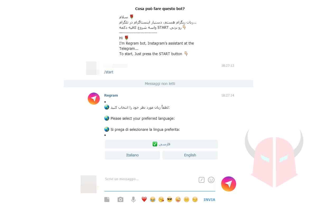 come spiare Instagram con Telegram Regram bot