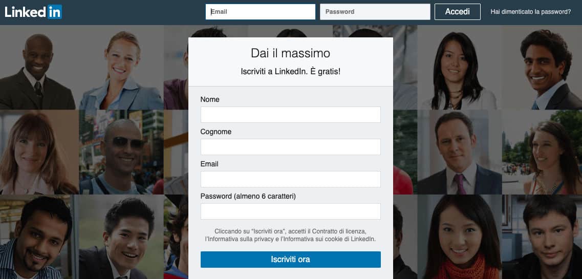 come usare LinkedIn iscrizione