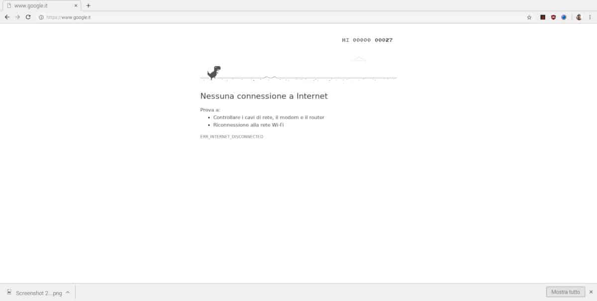 DNS probe finished no internet gioco T Rex