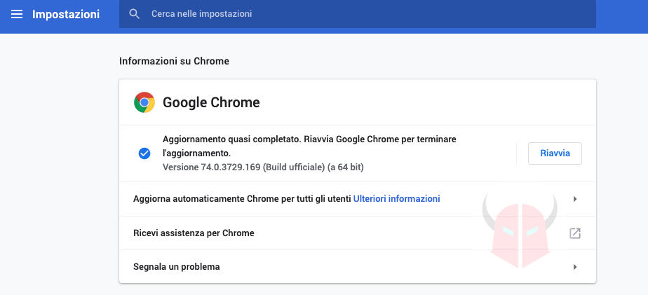 come aggiornare Google Chrome macOS