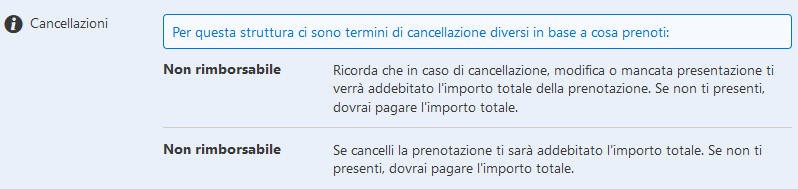 come cancellare una prenotazione su Booking non rimborsabile