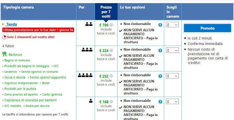 come cancellare una prenotazione su Booking pagamento in struttura