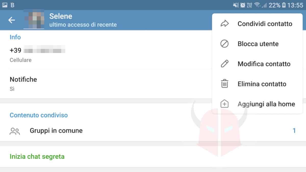 come nascondere il numero su Telegram blocco