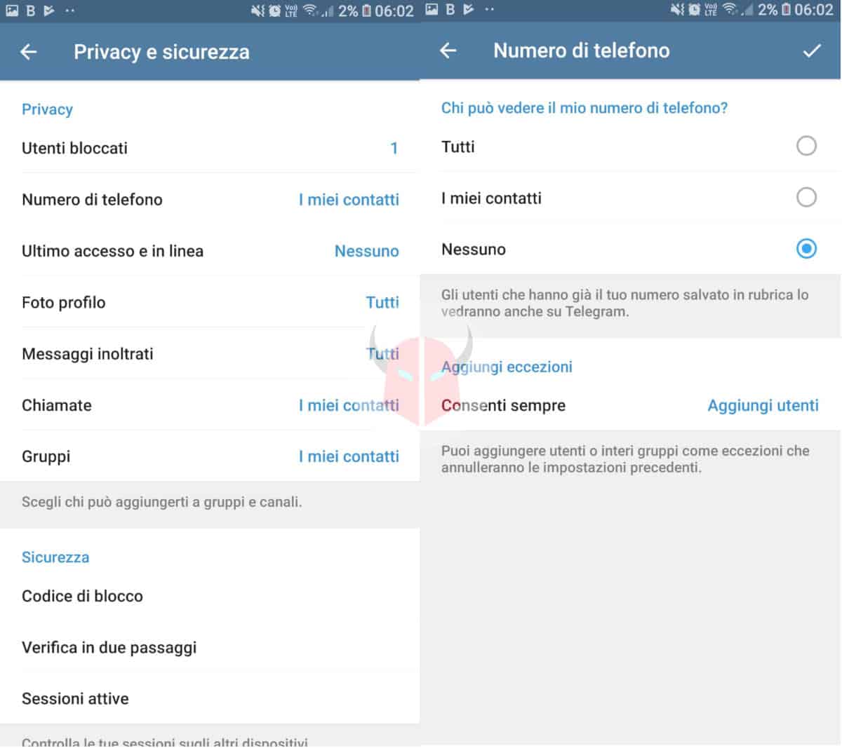 come nascondere il numero su Telegram impostazioni privacy